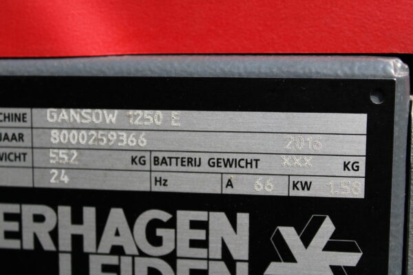 gansow 1250e zit veegmachine elektrische met maar 94 uur - Afbeelding 12