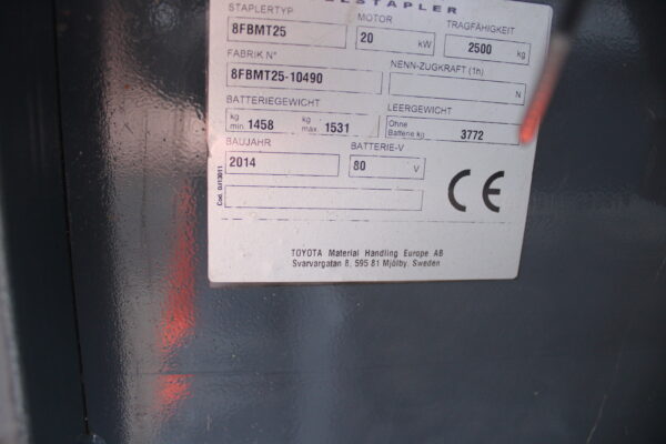 Toyota 8fbmt25 heftruck elektrische triplex sideshift 4 de functie - Afbeelding 15