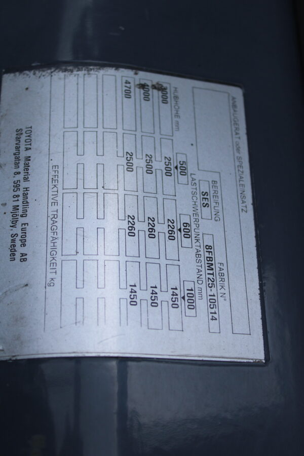 Toyota 8fbmt25 heftruck elektrische triplex lepelverstelling sideshift - Afbeelding 11