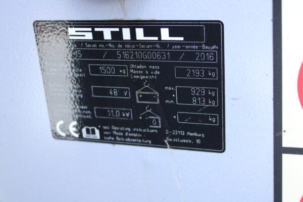 Still RX20-15 heftruck elektrische triplex lepelversteling sideshift - Afbeelding 10