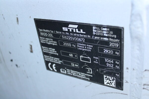Still RX2020L heftruck elektrische triplex lepelverstelling sideshift - Afbeelding 10