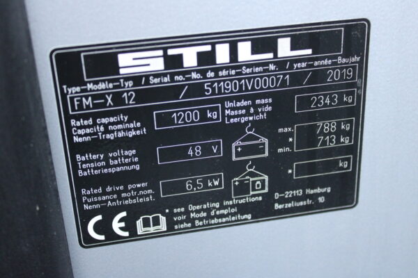 Still FM-X12 reachtruck elektrische triplex sideshift freelift - Afbeelding 16