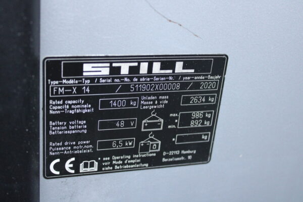 Still FM-X14 reachtruck elektrische triplex sideshift freelift - Afbeelding 14