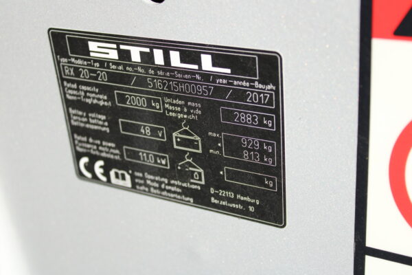 Still RX20 20 heftruck elektrische triplex accu 77% lepelverstelling sideshift - Afbeelding 15