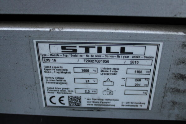 Still exv16 stapelaar nieuwe accu elektrische triplex freelift - Afbeelding 10