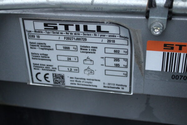 Still EXV10 stapelaar elektrische met freelift - Afbeelding 12