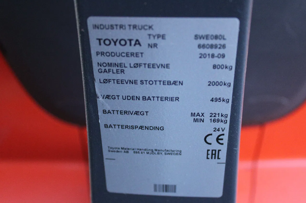 Toyota SWE080L stapelaar elektrische met pompwagen functie - Afbeelding 10